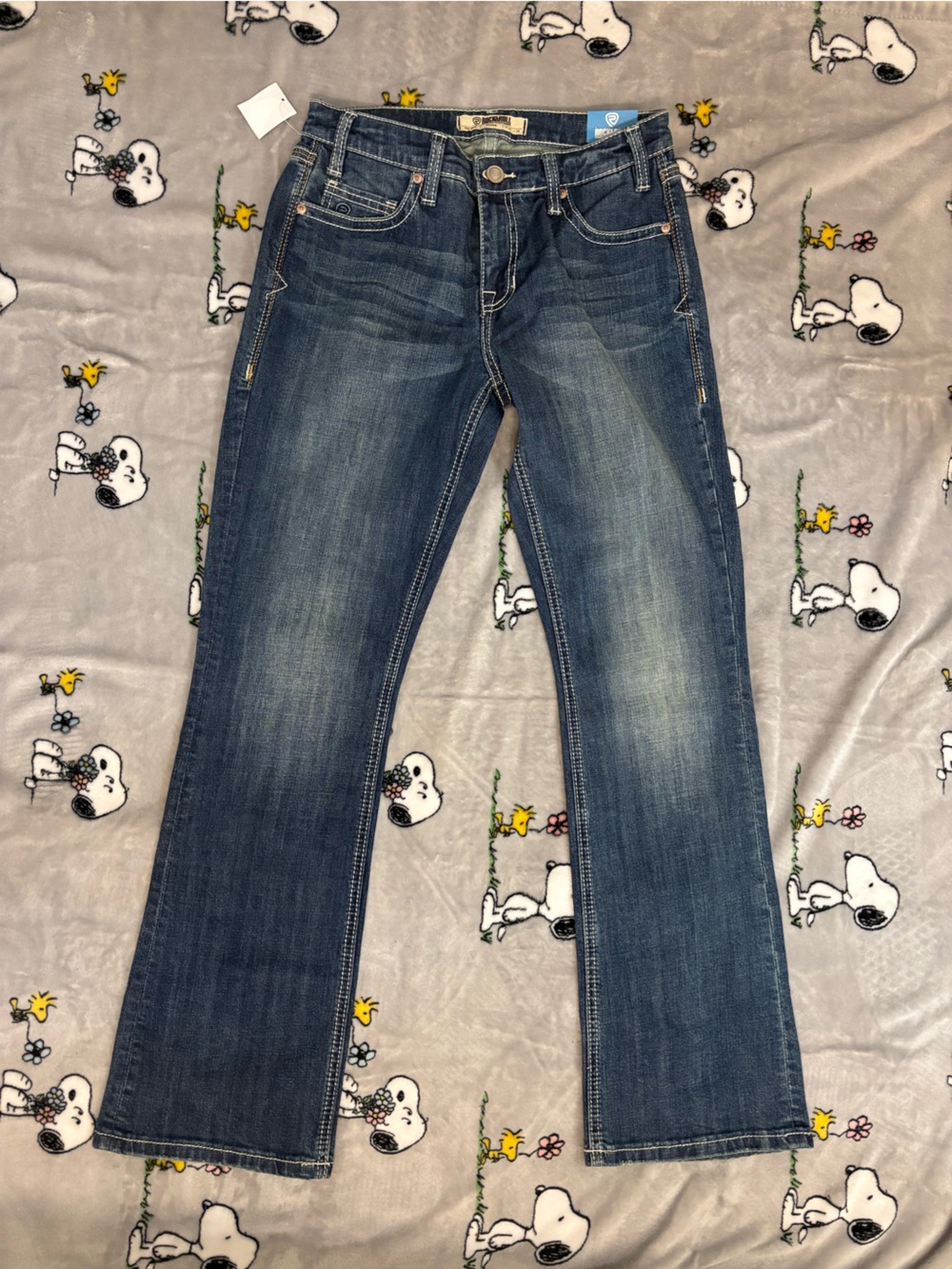 Mid Wash Blue Flare Jeans for Women - Classic Flared Fit